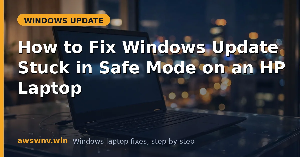 How to Fix Windows Update Stuck in Safe Mode on an HP Laptop