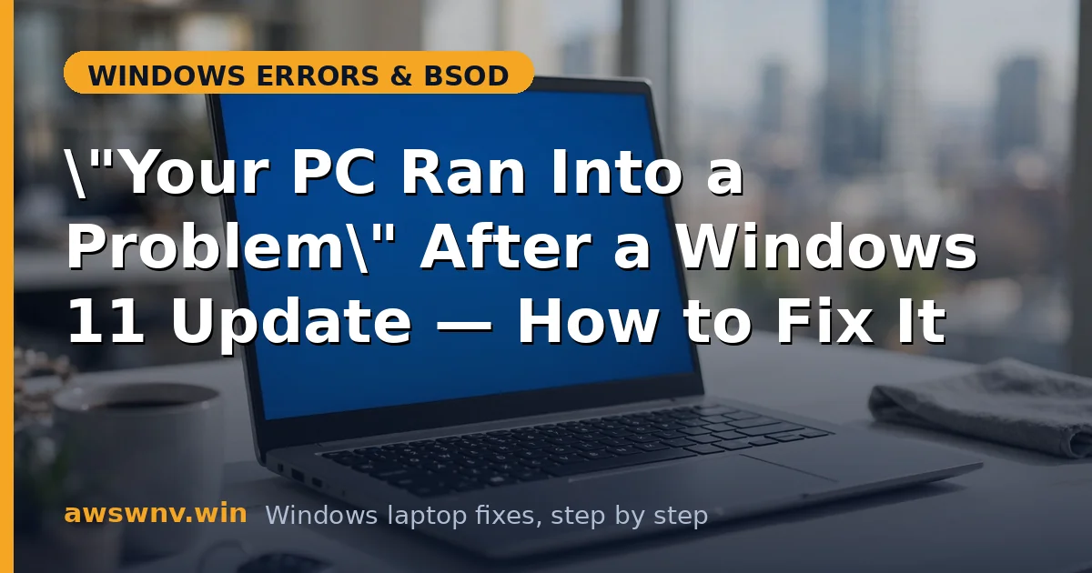 "Your PC Ran Into a Problem" After a Windows 11 Update — How to Fix It
