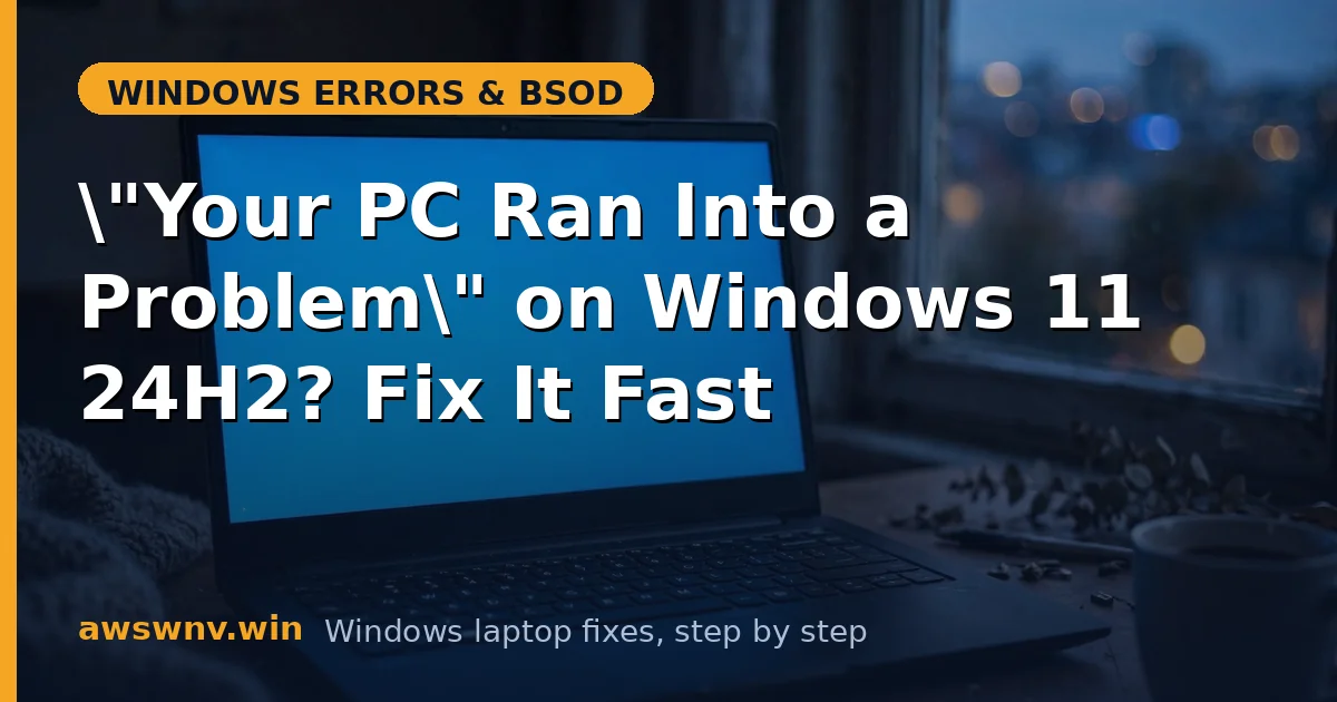 "Your PC Ran Into a Problem" on Windows 11 24H2? Fix It Fast