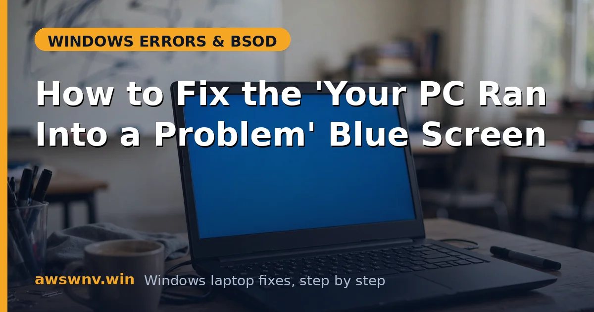How to Fix the 'Your PC Ran Into a Problem' Blue Screen