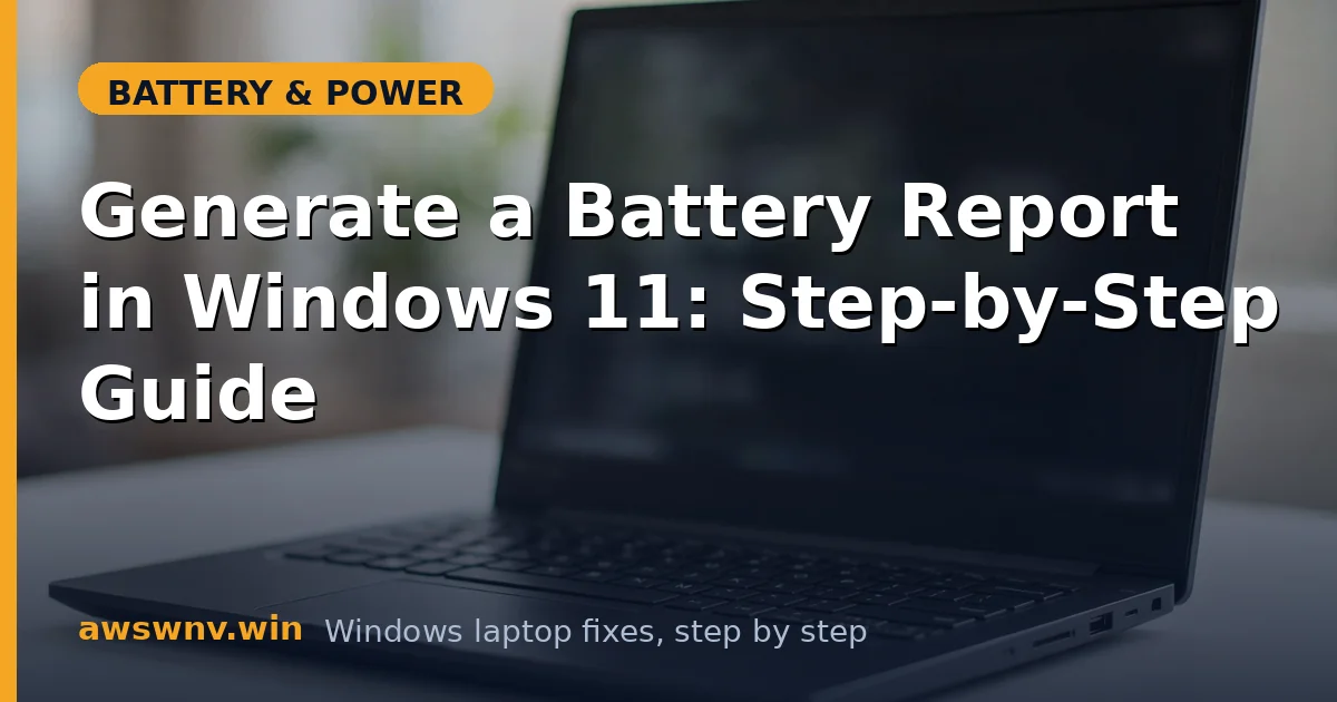 Generate a Battery Report in Windows 11: Step-by-Step Guide