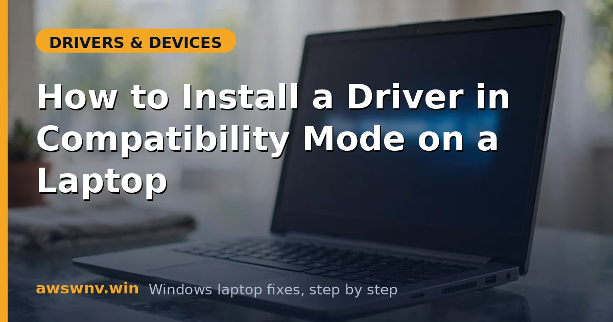 How to Install a Driver in Compatibility Mode on a Laptop