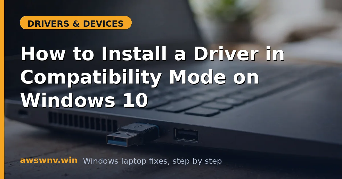 How to Install a Driver in Compatibility Mode on Windows 10