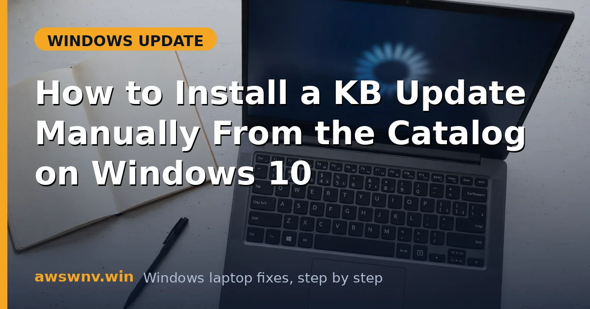 How to Install a KB Update Manually From the Catalog on Windows 10