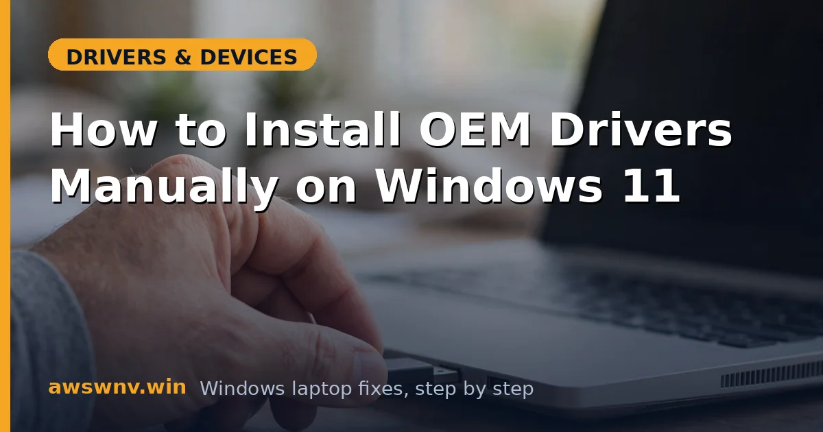 How to Install OEM Drivers Manually on Windows 11