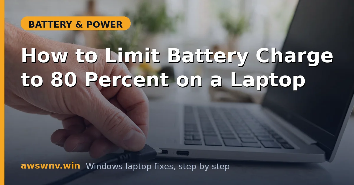 How to Limit Battery Charge to 80 Percent on a Laptop