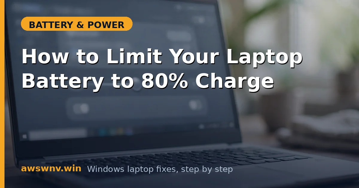 How to Limit Your Laptop Battery to 80% Charge