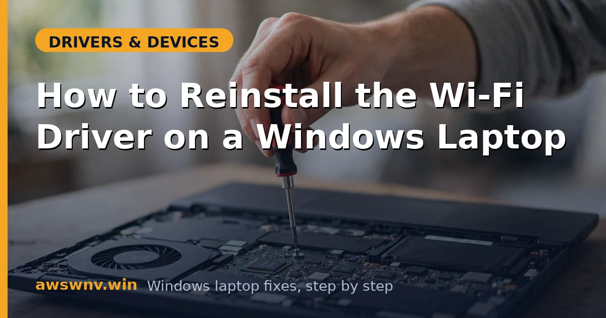 How to Reinstall the Wi-Fi Driver on a Windows Laptop