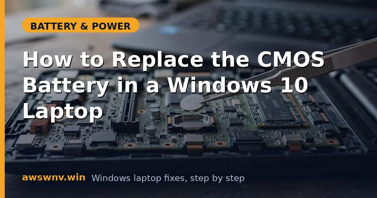 How to Replace the CMOS Battery in a Windows 10 Laptop
