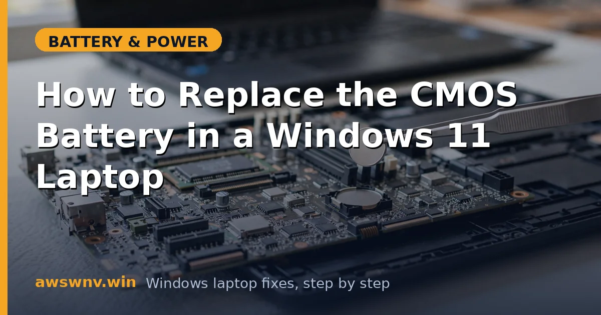 How to Replace the CMOS Battery in a Windows 11 Laptop