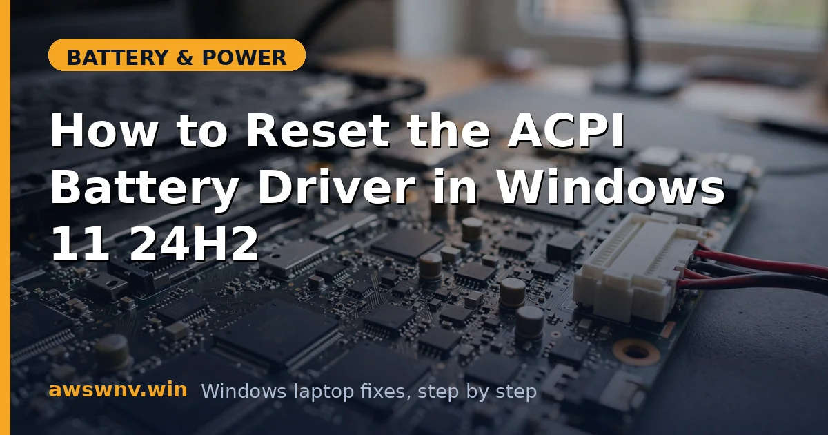 How to Reset the ACPI Battery Driver in Windows 11 24H2