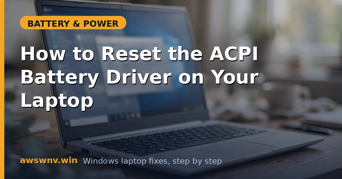 How to Reset the ACPI Battery Driver on Your Laptop