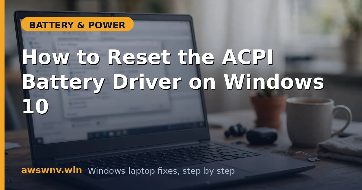 How to Reset the ACPI Battery Driver on Windows 10