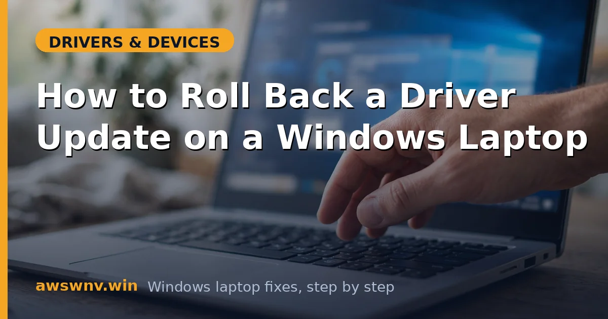 How to Roll Back a Driver Update on a Windows Laptop