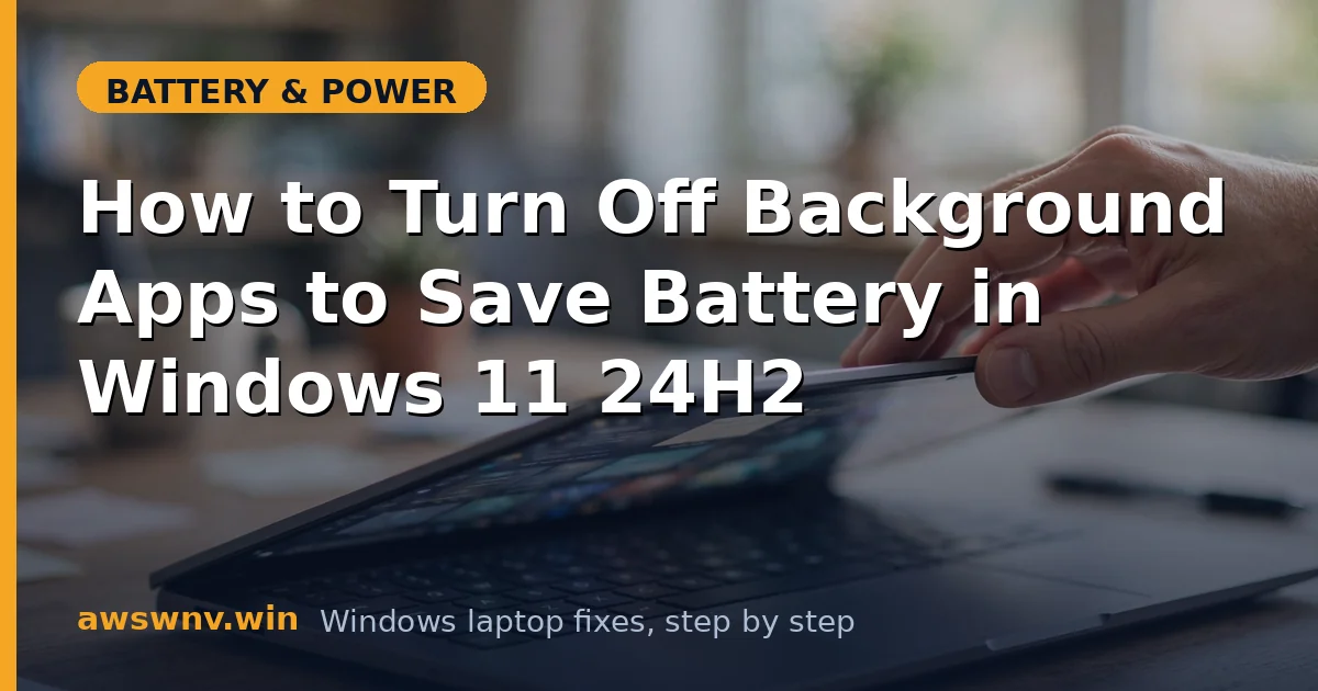 How to Turn Off Background Apps to Save Battery in Windows 11 24H2