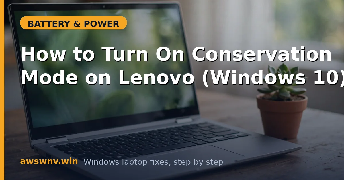 How to Turn On Conservation Mode on Lenovo (Windows 10)