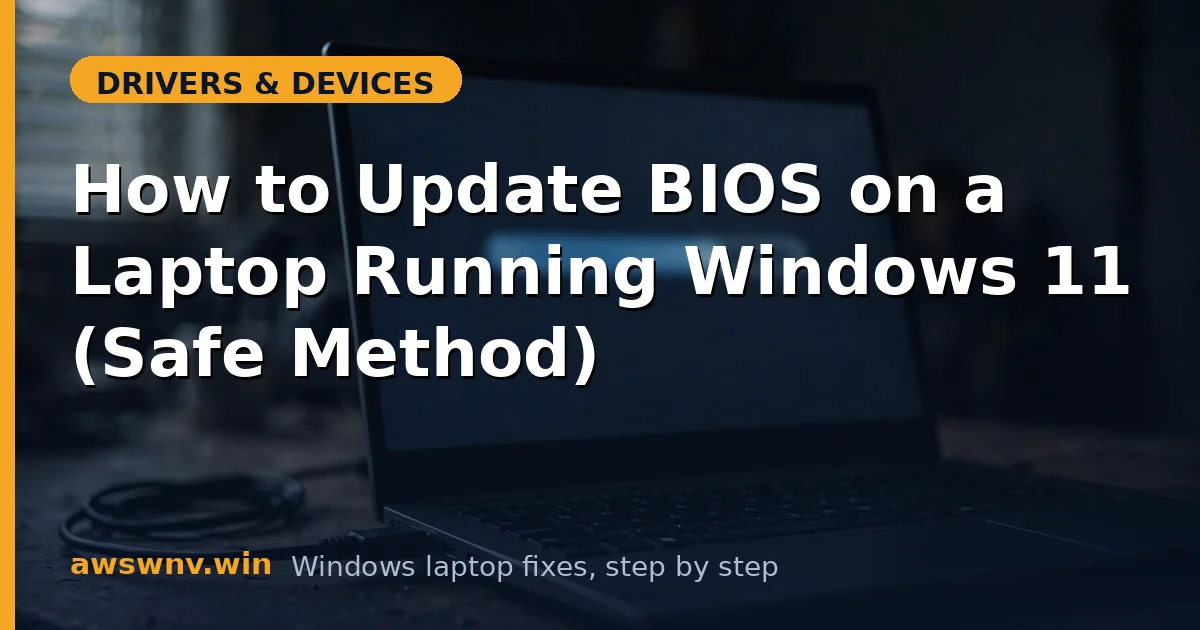 How to Update BIOS on a Laptop Running Windows 11 (Safe Method)