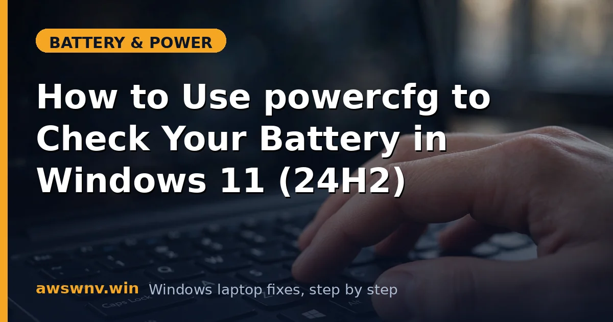How to Use powercfg to Check Your Battery in Windows 11 (24H2)