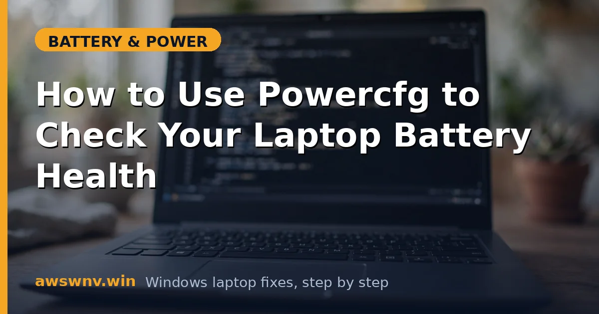 How to Use Powercfg to Check Your Laptop Battery Health