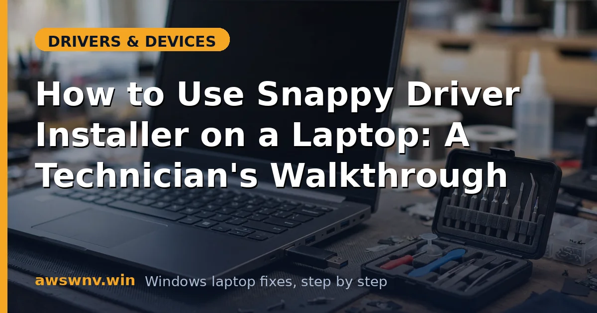 How to Use Snappy Driver Installer on a Laptop: A Technician's Walkthrough