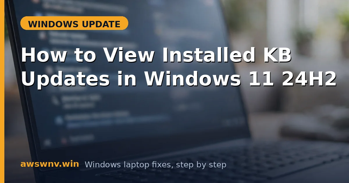 How to View Installed KB Updates in Windows 11 24H2