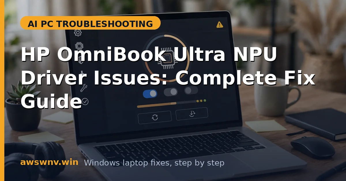 HP OmniBook Ultra NPU Driver Issues: Complete Fix Guide