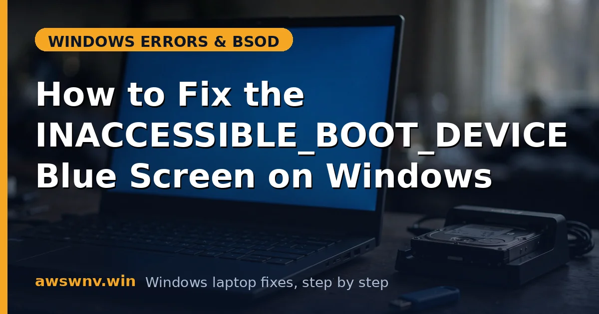 How to Fix the INACCESSIBLE_BOOT_DEVICE Blue Screen on Windows