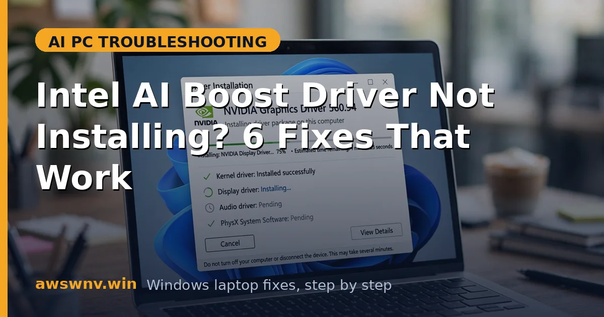 Intel AI Boost Driver Not Installing? 6 Fixes That Work