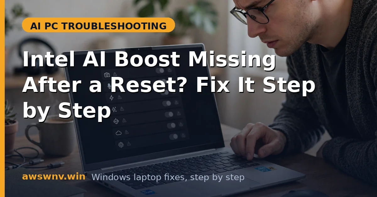 Intel AI Boost Missing After a Reset? Fix It Step by Step