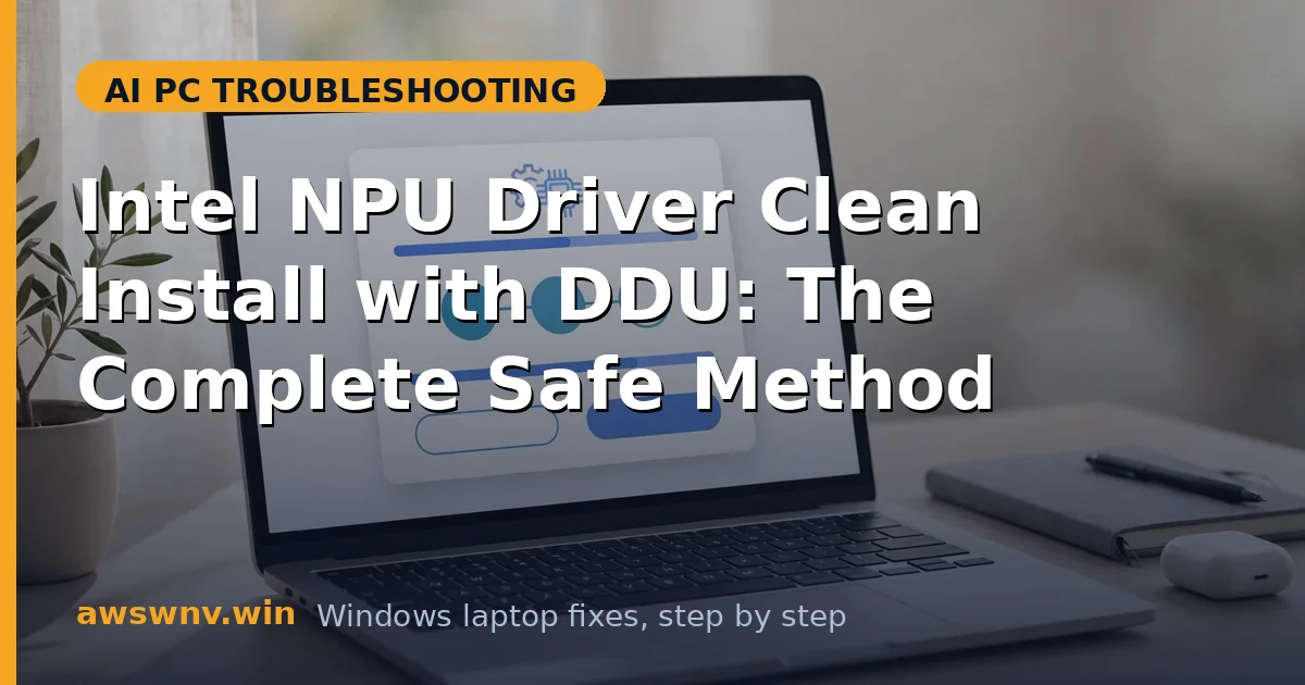 Intel NPU Driver Clean Install with DDU: The Complete Safe Method
