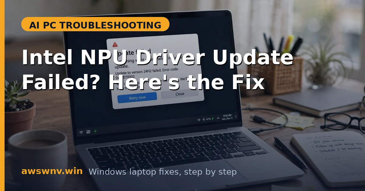 Intel NPU Driver Update Failed? Here's the Fix
