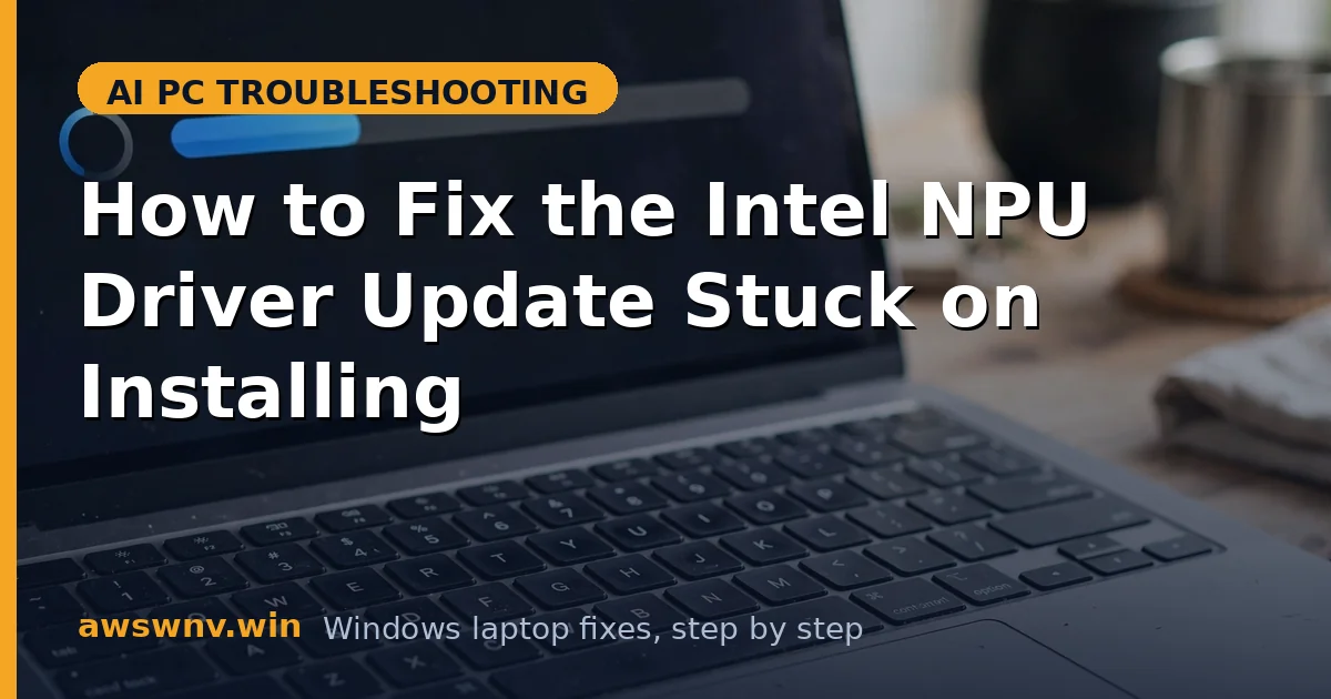 How to Fix the Intel NPU Driver Update Stuck on Installing
