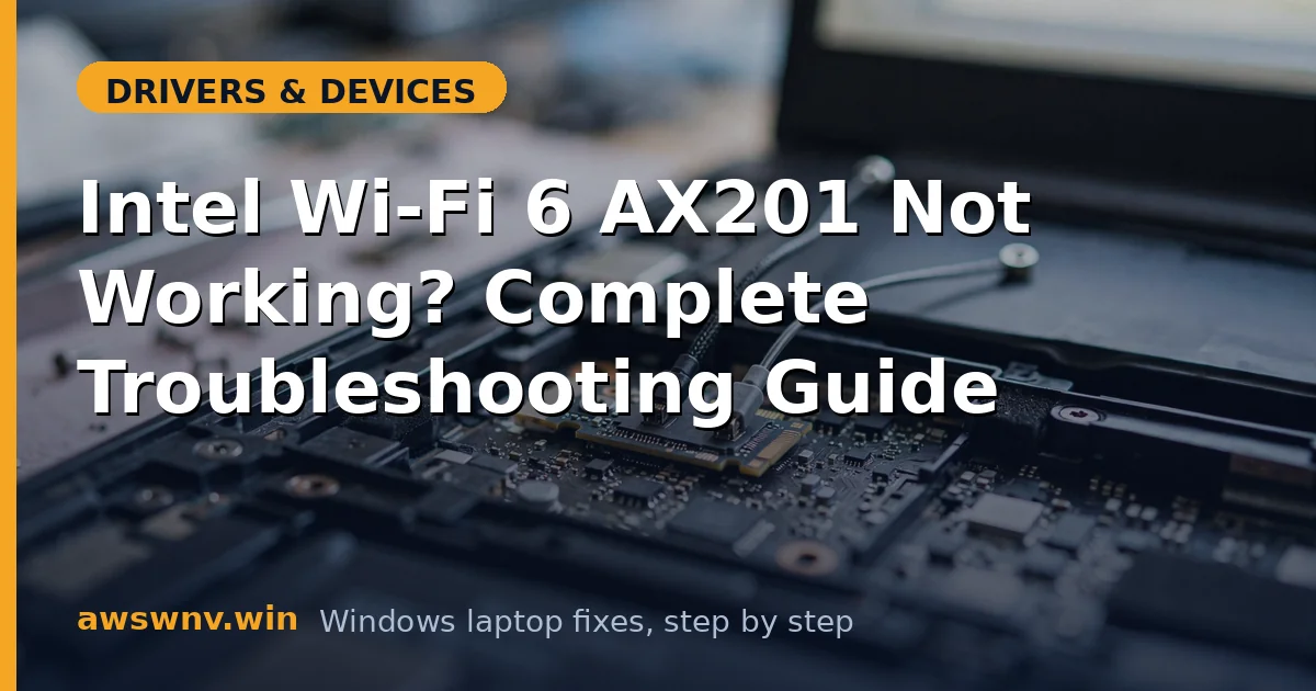 Intel Wi-Fi 6 AX201 Not Working? Complete Troubleshooting Guide