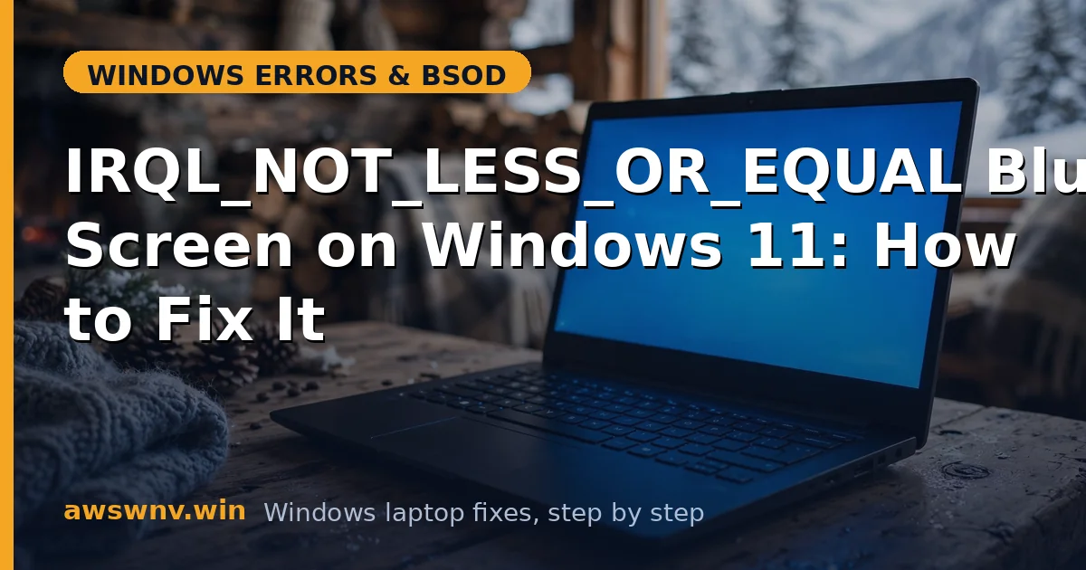 IRQL_NOT_LESS_OR_EQUAL Blue Screen on Windows 11: How to Fix It