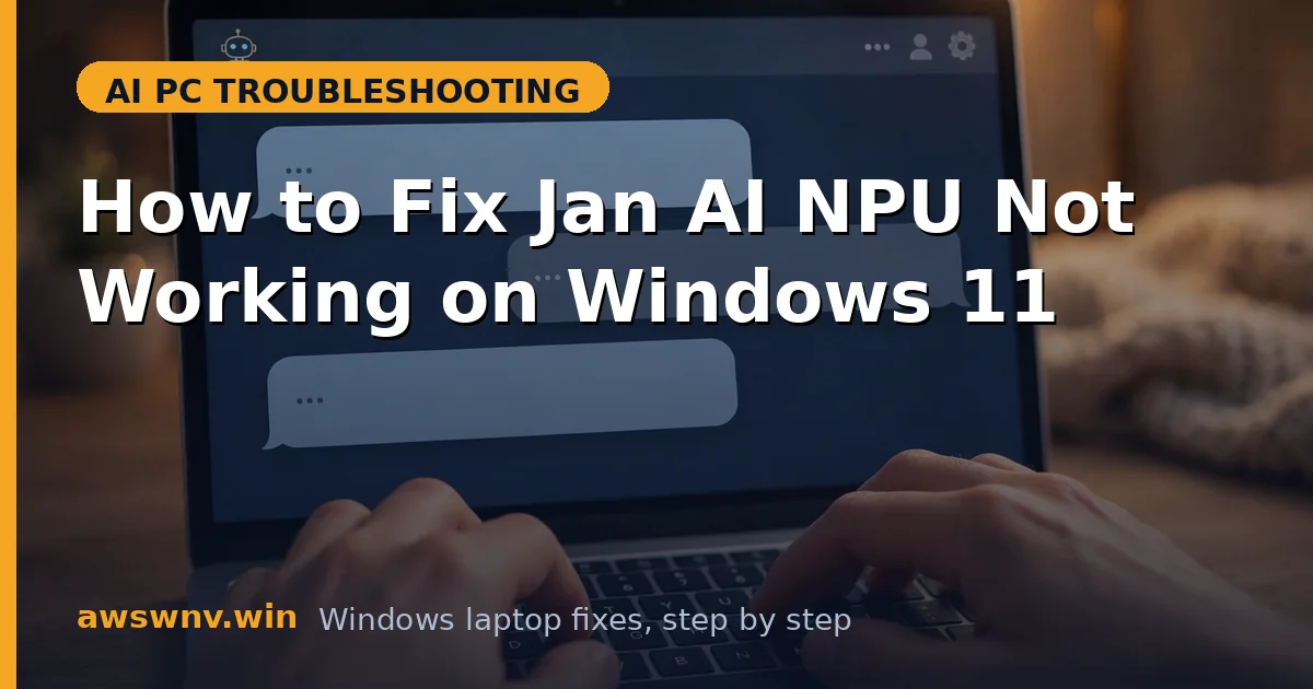 How to Fix Jan AI NPU Not Working on Windows 11