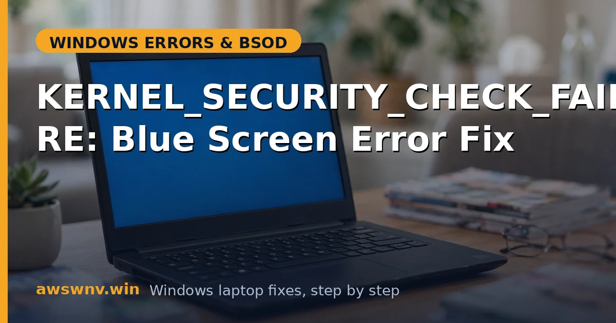 KERNEL_SECURITY_CHECK_FAILURE: Blue Screen Error Fix