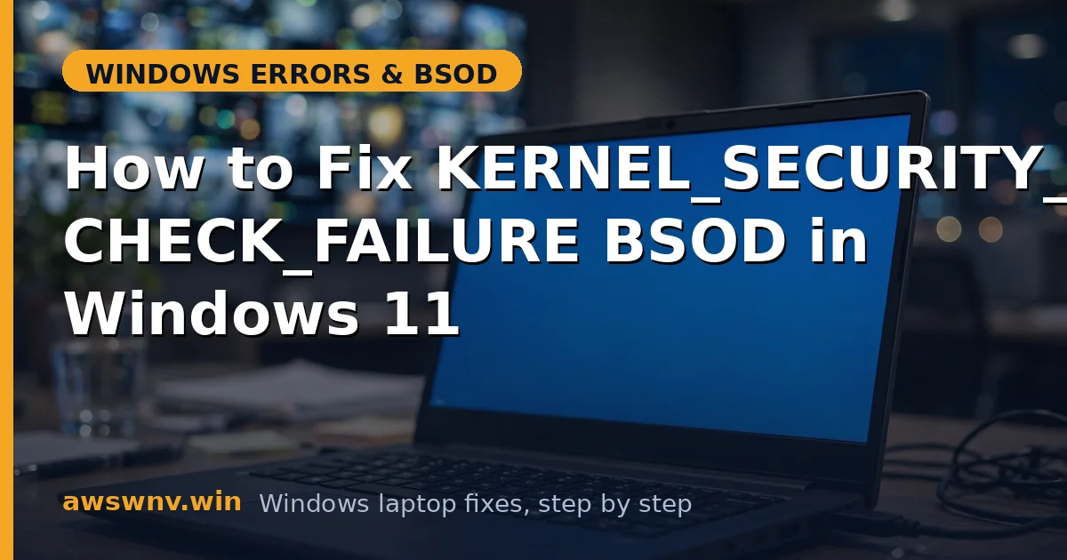 How to Fix KERNEL_SECURITY_CHECK_FAILURE BSOD in Windows 11