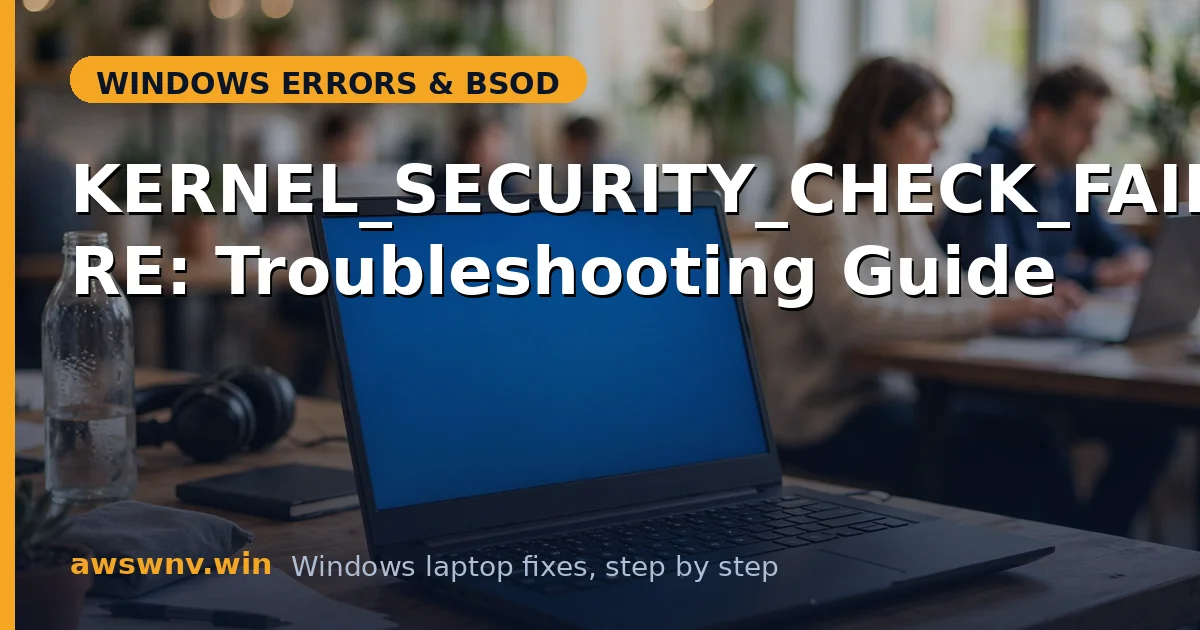 KERNEL_SECURITY_CHECK_FAILURE: Troubleshooting Guide