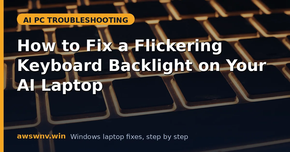 How to Fix a Flickering Keyboard Backlight on Your AI Laptop