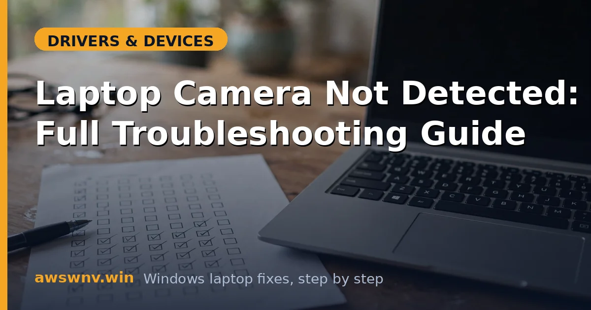 Laptop Camera Not Detected: Full Troubleshooting Guide