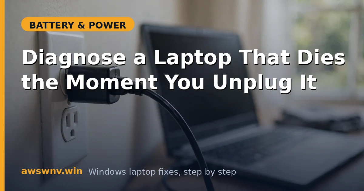 Diagnose a Laptop That Dies the Moment You Unplug It