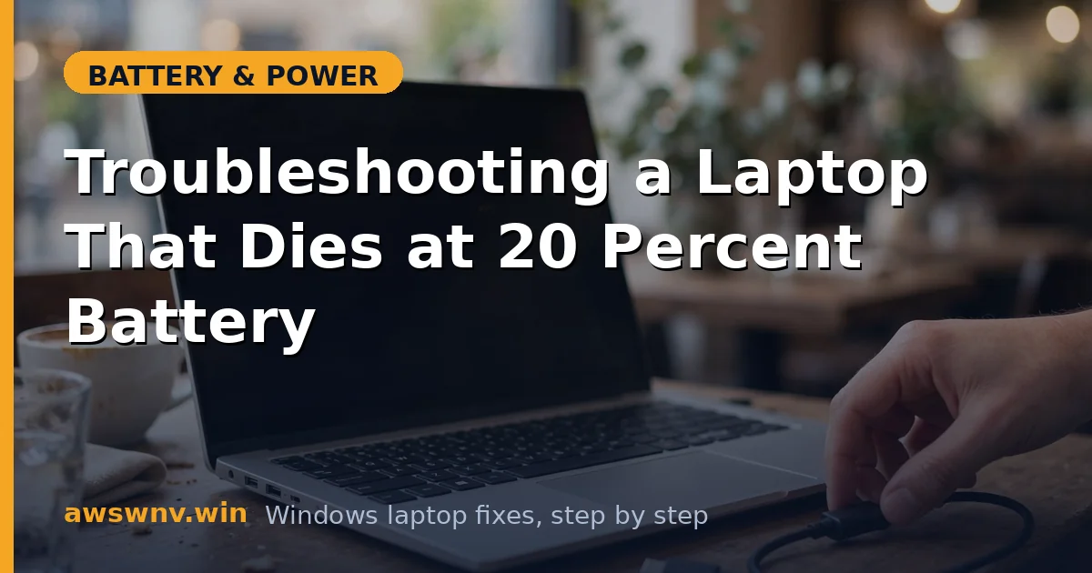 Troubleshooting a Laptop That Dies at 20 Percent Battery