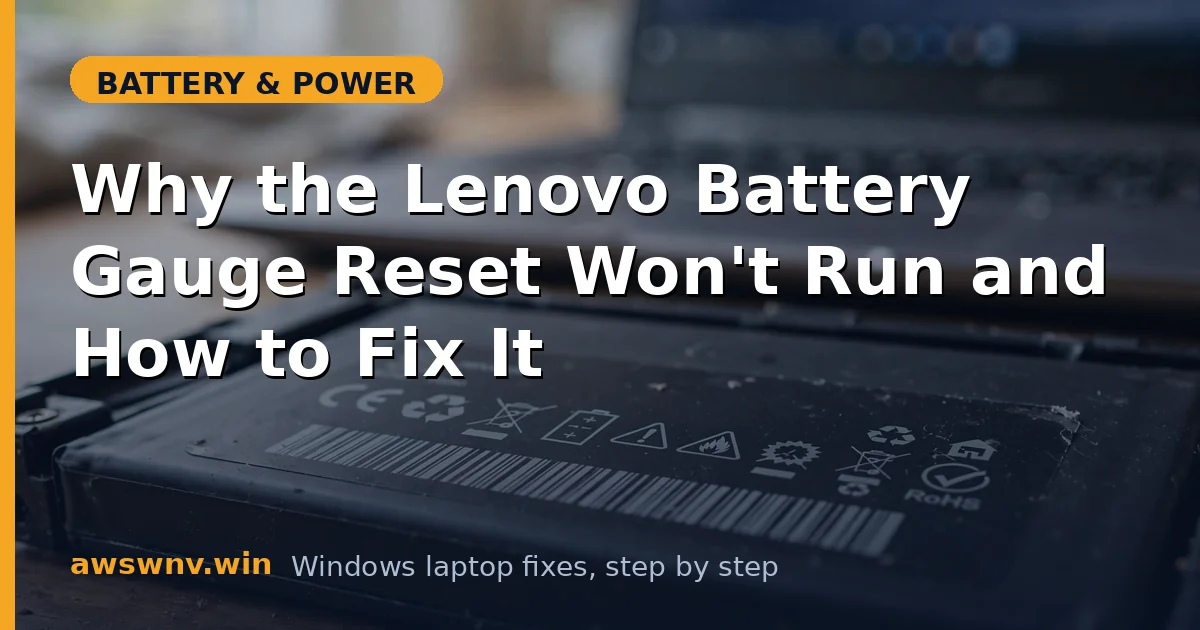 Why the Lenovo Battery Gauge Reset Won't Run and How to Fix It