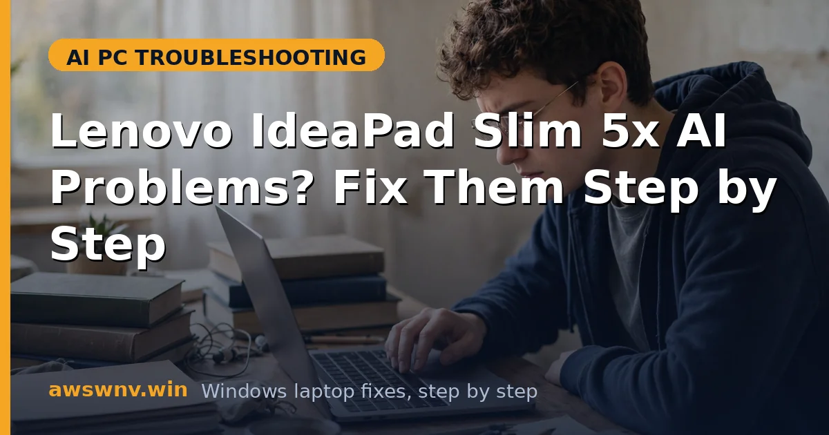 Lenovo IdeaPad Slim 5x AI Problems? Fix Them Step by Step