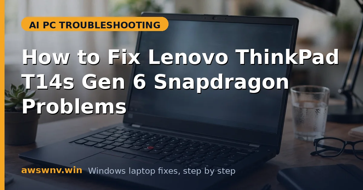 How to Fix Lenovo ThinkPad T14s Gen 6 Snapdragon Problems