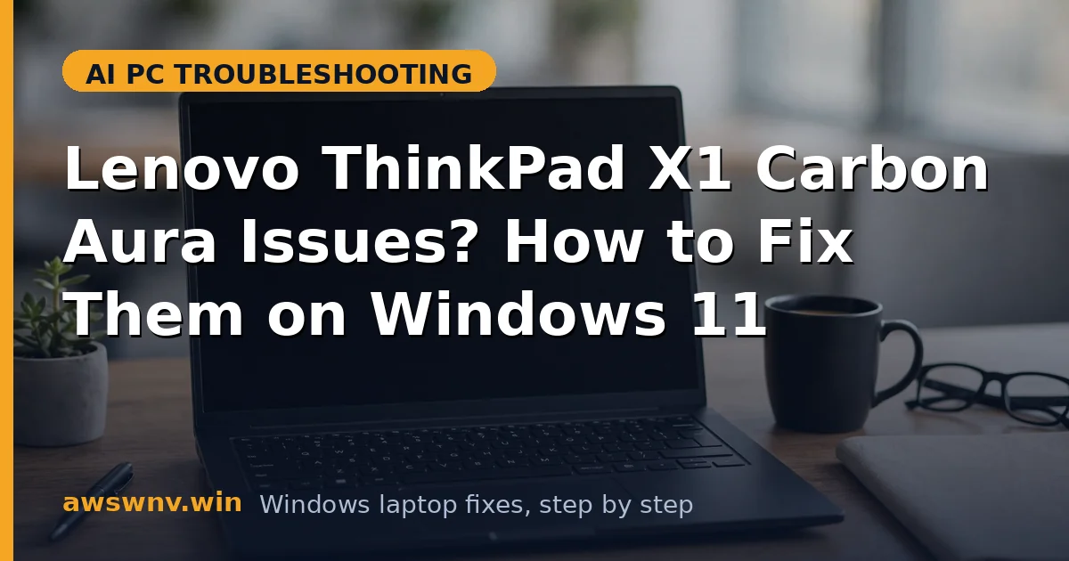 Lenovo ThinkPad X1 Carbon Aura Issues? How to Fix Them on Windows 11