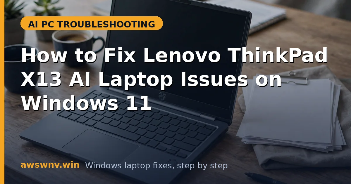 How to Fix Lenovo ThinkPad X13 AI Laptop Issues on Windows 11