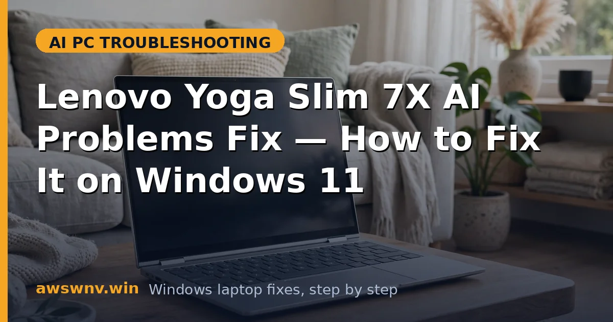 Lenovo Yoga Slim 7X AI Problems Fix — How to Fix It on Windows 11