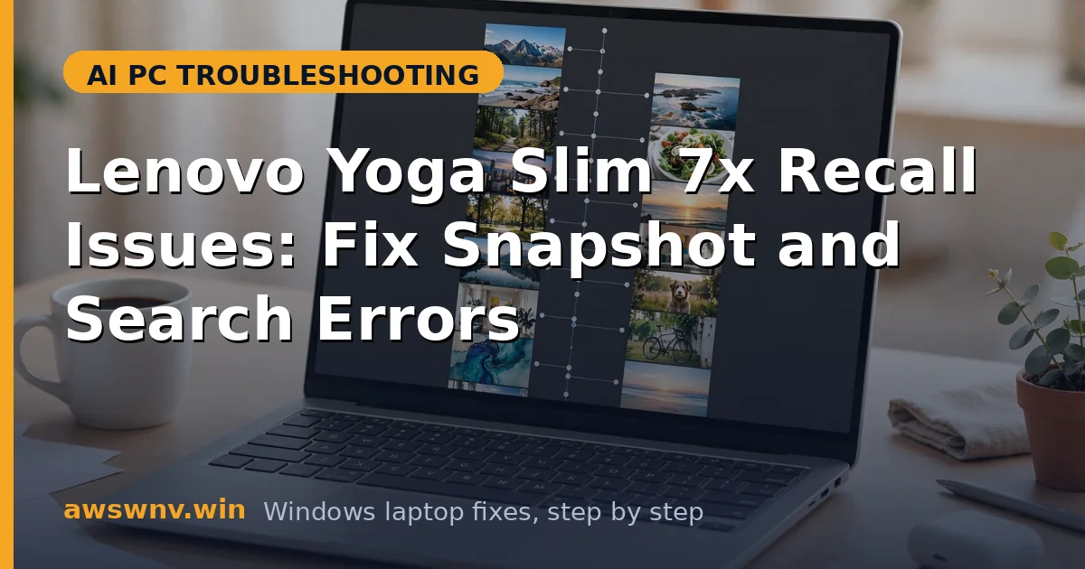 Lenovo Yoga Slim 7x Recall Issues: Fix Snapshot and Search Errors