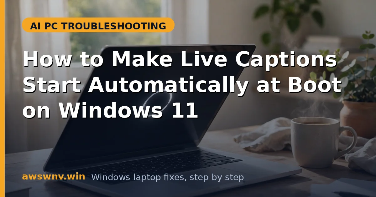 How to Make Live Captions Start Automatically at Boot on Windows 11